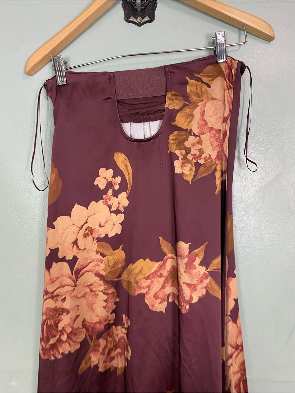Free People Botanical Maxi Dress Brown Floral Strapless Pleated Sundress XS - Picture 7 of 12